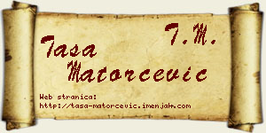 Tasa Matorčević vizit kartica